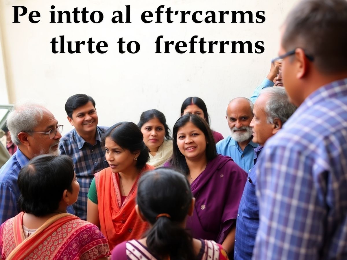 Discuții între grupuri diverse despre reformele politice.