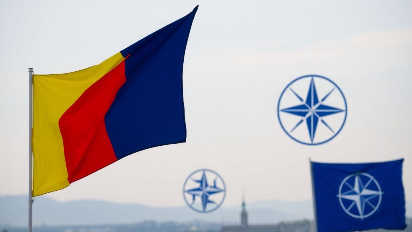 Steagul României, UE și NATO, peisaje estice